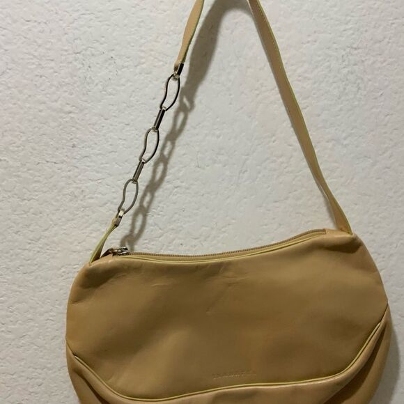 Lamarthe Leather shoulder Bag chain strap accent made in Italy - Picture 2 of 9